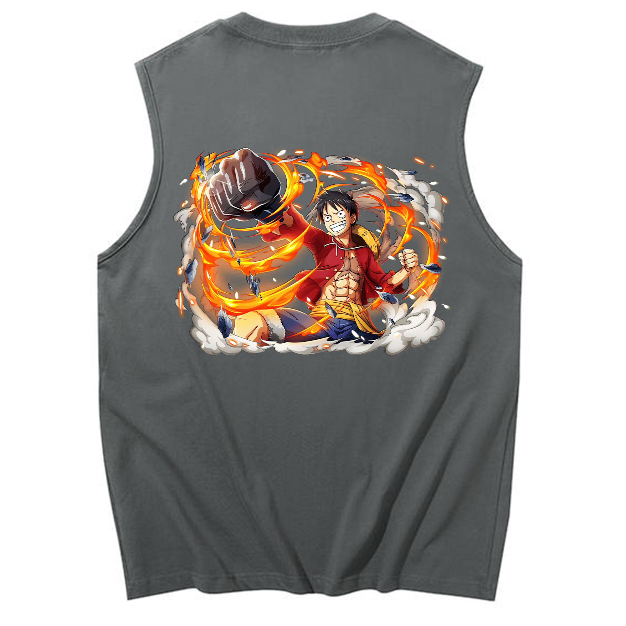 ワンピース モンキー・D・ルフィ ONE PIECE Monkey D. Luffy コットン100％タンクトップ（背面プリント）